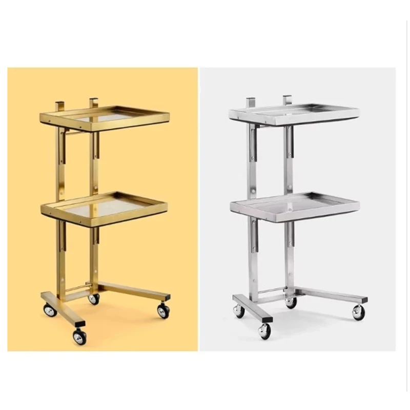 Special Hot Dyeing Car Stainless Steel Beauty Salon Cart Haircut Folding Tool Cart Hair Salon Barbershop Dessert Shop Hotel Use