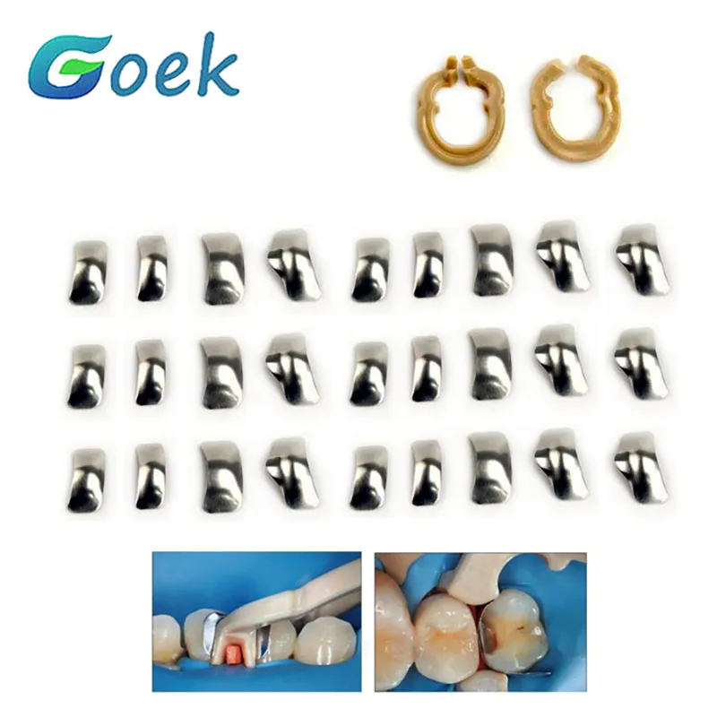 

32pcs/Box Dental Orthodontics Sectional Martix F1 Sectional Matrix Bands M2 Resin Clamping / Separating Ring Tool Material