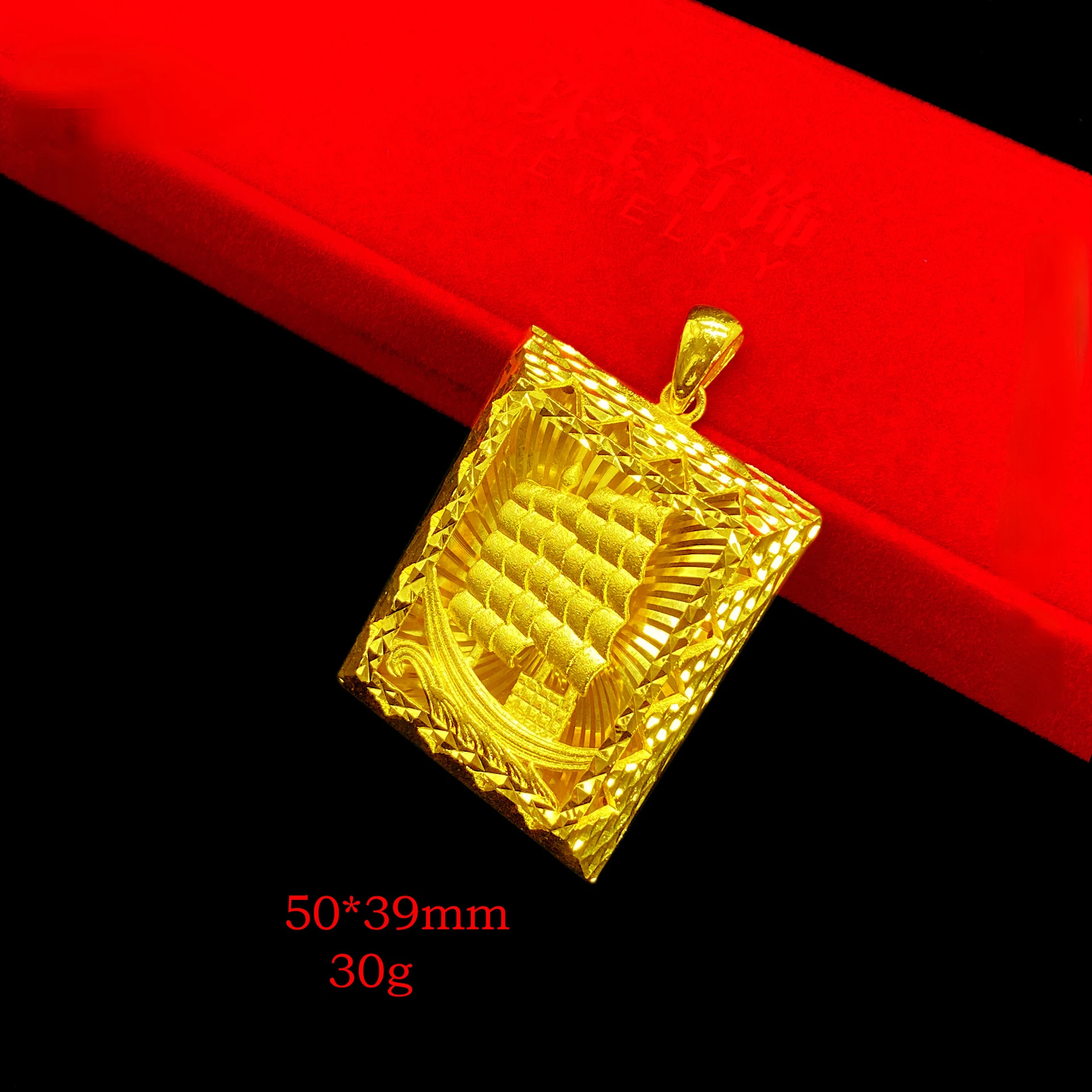 Solid 18K Gold Color Square 3D Dimensional Sailboat Pendants for Women Luxury Jewelry for Engagement National Style Jewelry Gift