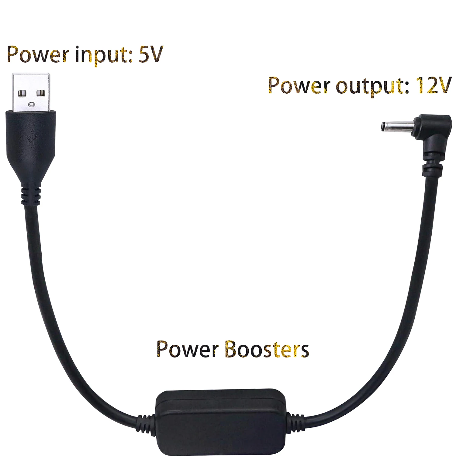 5V to 12V USB Boost Cable for Mobile Power 12V Charger 3.5 x 1.35mm Quick Charge Converter for Car Devices/LED Lights Power Cord