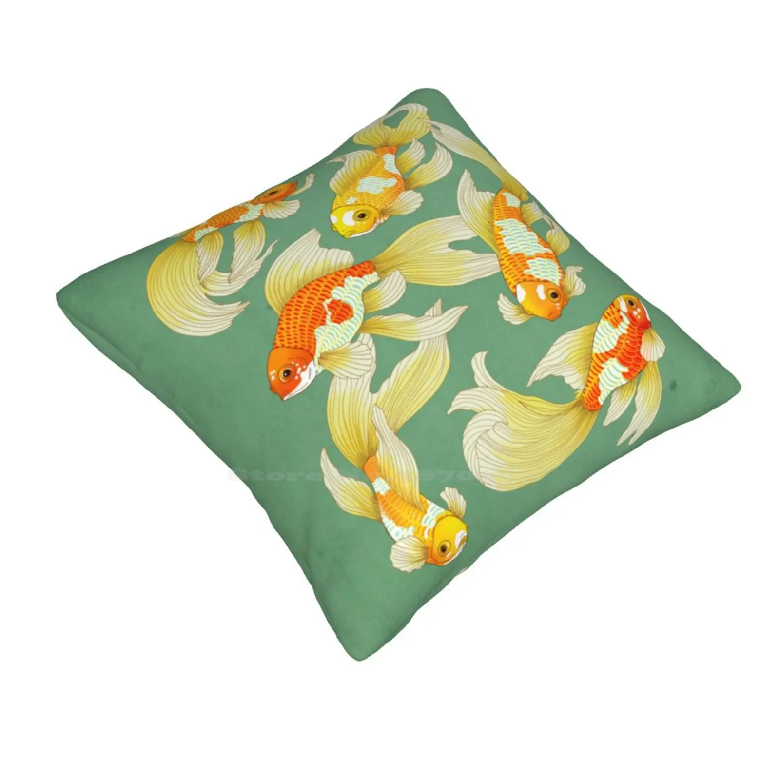 Goldfish Happiness Pillowslip Pillowcase Goldfish Lucky Good Fortune Happiness Aquarium Fish Freshwater Fish Tails Flowing