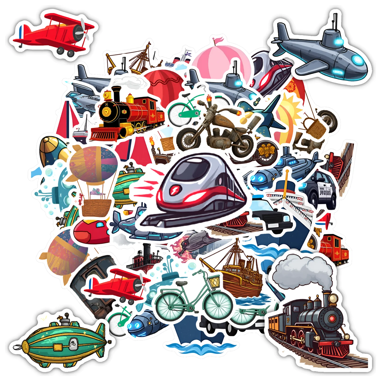 

35 шт.-50 шт., милые наклейки для аэронатики, игривые транспортные водонепроницаемые граффити, набор наклеек «сделай сам», для гитары, скейтборда «сделай сам»