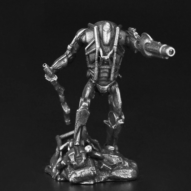 Metal Cupronickel Robot Soldier Model Action Figures Board Game Piece Miniature Ornament Accessories Desktop Car Interior Decor