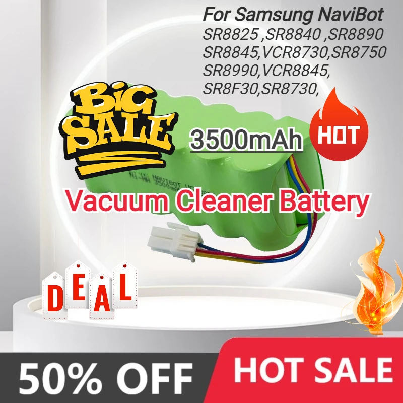 

3500mAh Vacuum Battery for Samsung Navibot SR8825 SR8840 8890 VCR8845 VC-RL84VR VC-RL84V VC-RL84VC SR8990 SR8750 VR10ATBATGY/SW