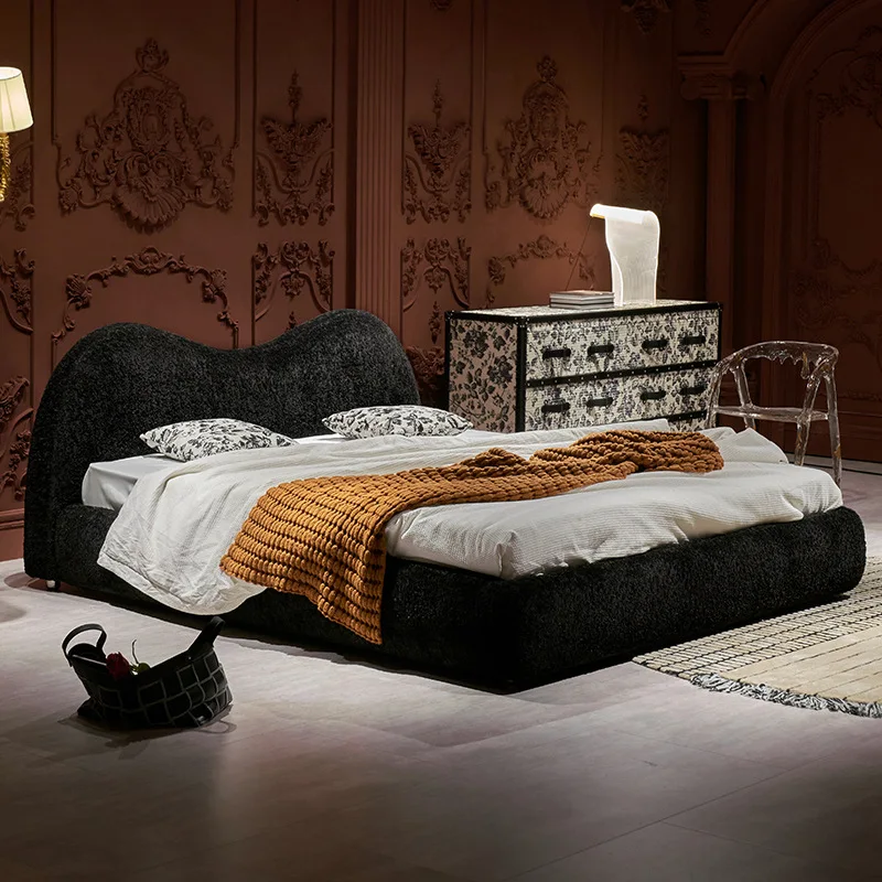Modern minimalist, high PC and console game sleeping soft bag bed, embedded double wedding bed