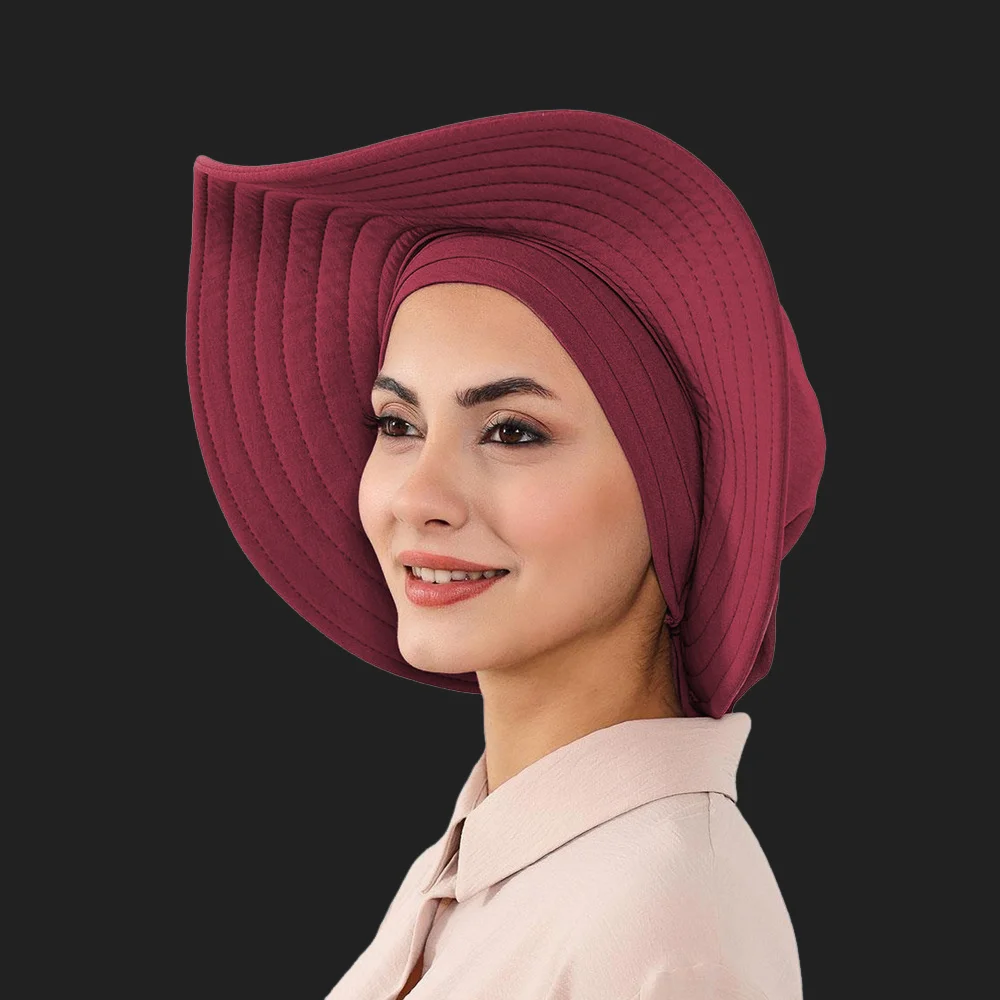 

New Women Sun Protection Hat Underscarf Hijab Wide Brim Head Cap for Outdoor Travel Removable Bucket Hat Foldable Muslim Bonnet