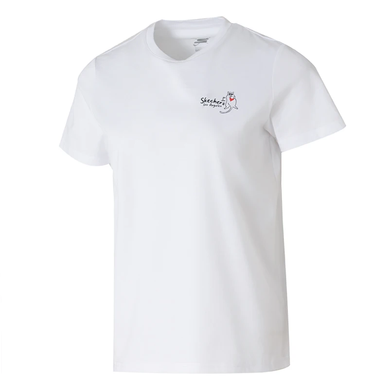 

Вязаная рубашка с круглым вырезом Skechers, футболка с короткими рукавами, свободная женская спортивная повседневная одежда с круглым вырезом P225W302-0019