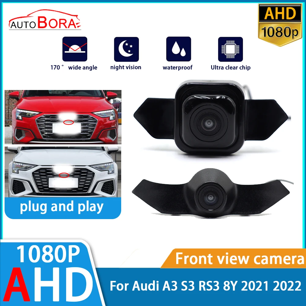 

ZhuCamX AHD 1080P Ultra Clear Night Vision LOGO Parking Front View Camera For Audi A3 S3 RS3 8Y 2021 2022