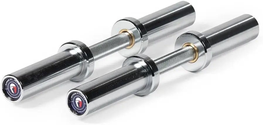Pair 20in Loadable Olympic Dumbbell Bars, 400 LB Capacity Each, Knurled Handles for Home Gym Strength Training