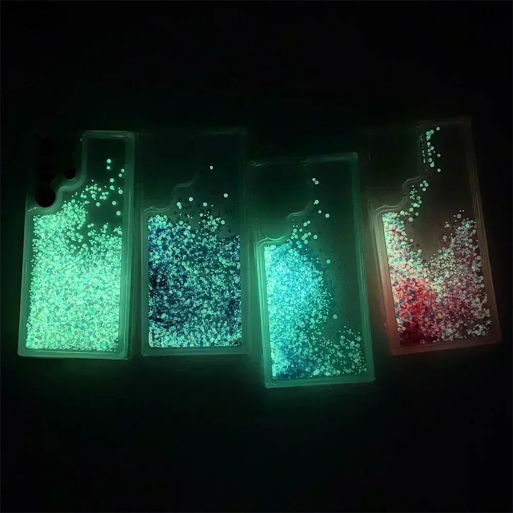 Серебристый чехол Bling Glitter для Samsung S20 S21 FE S22 S23 Note20 Ultra Note10 Plus A72 A73 A52 A14 Мягкий чехол из ТПУ с зыбучим песком