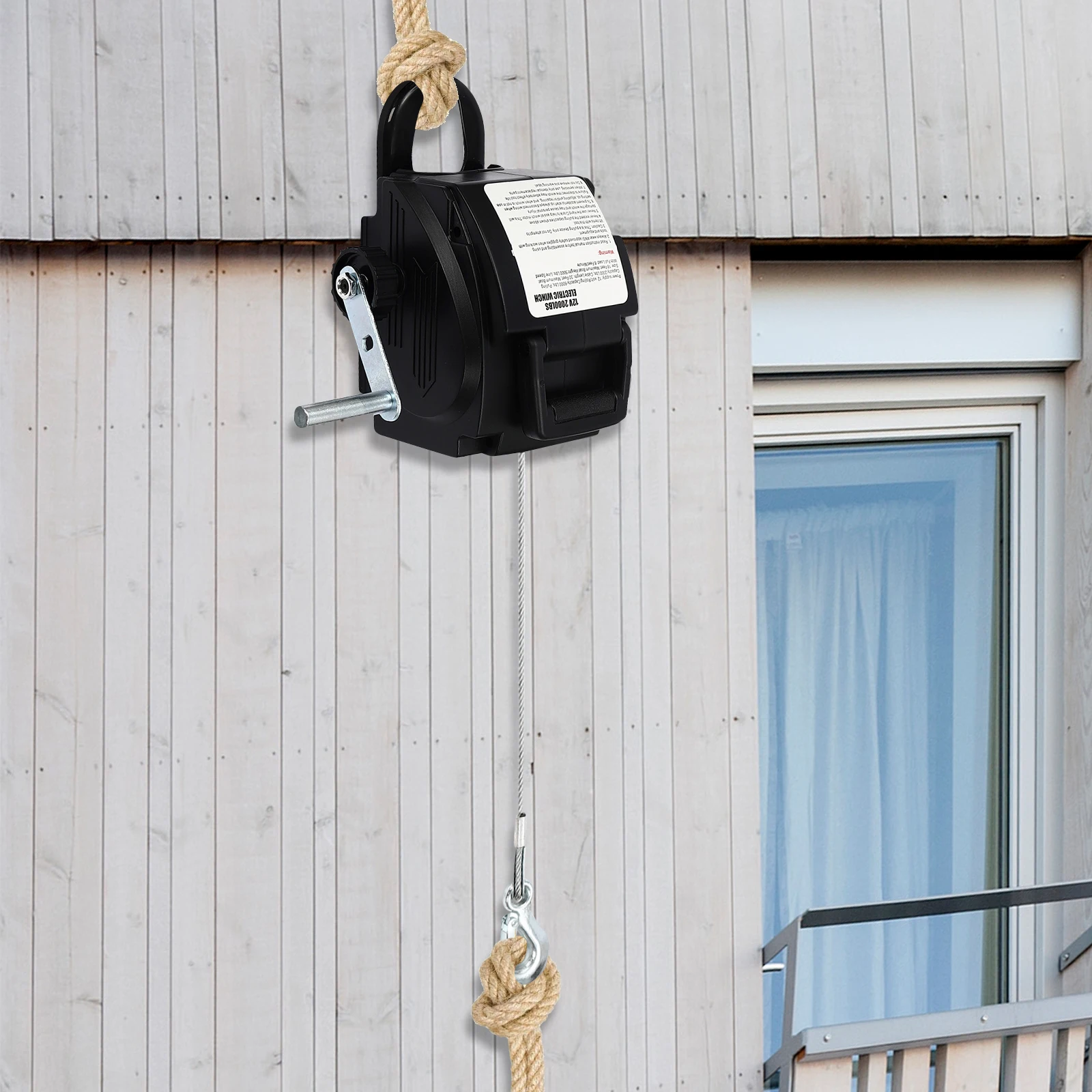 12V電動ウインチ、取り付けプレートとハンドクランク付き、車、トレーラー、トラック、ヨット、船舶、およびマリンウインチ用