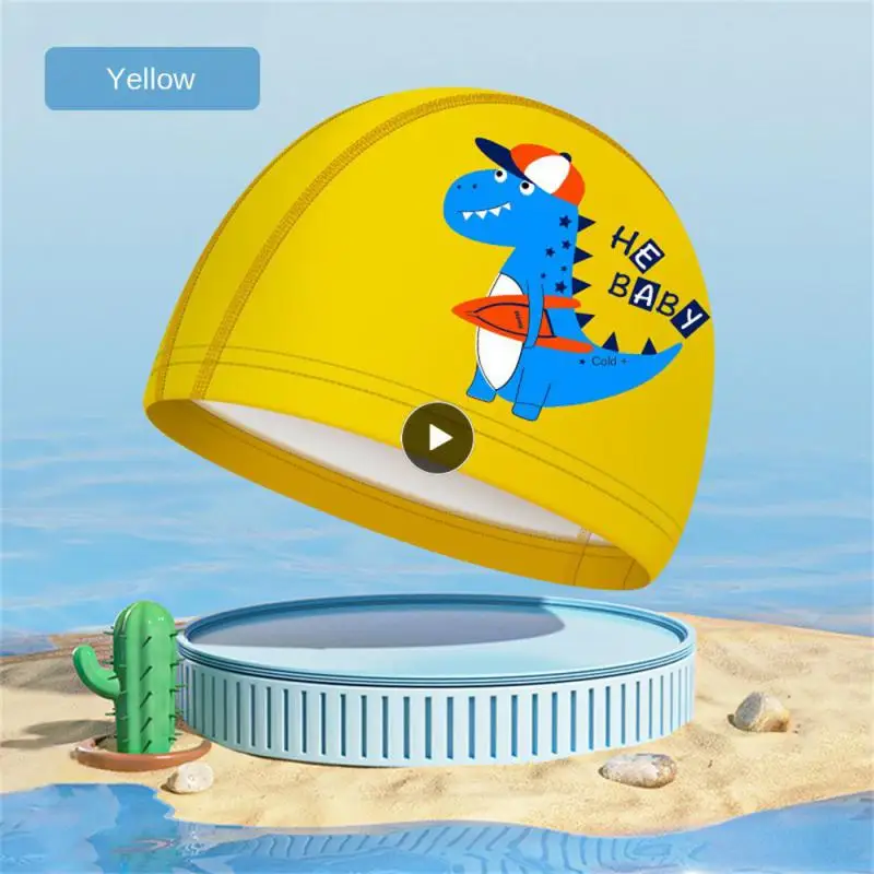 Kids Swimming Children Cute Cartoon Elastic Swiming Pool Water Sport Ears Hat Swim Bathing Hat Natacion 수영모자