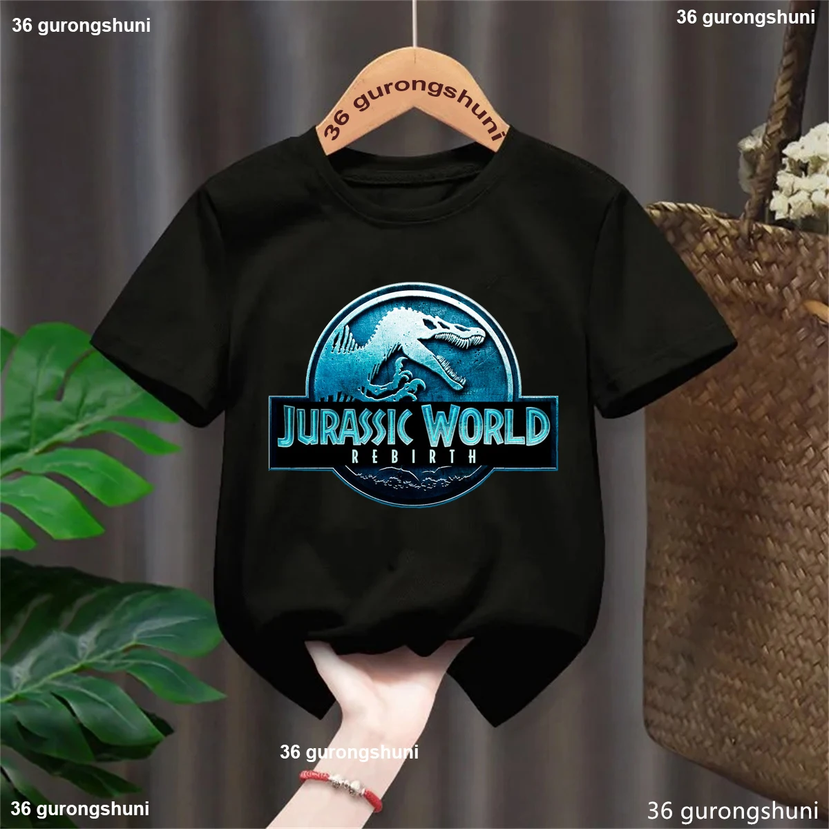 

Blue Jurassic World Rebirth Printed T Shirt Girls/Boys The Best Gift Kids Clothes White/Black/Pink/Yellow/Red/Blue Tshirt Tops