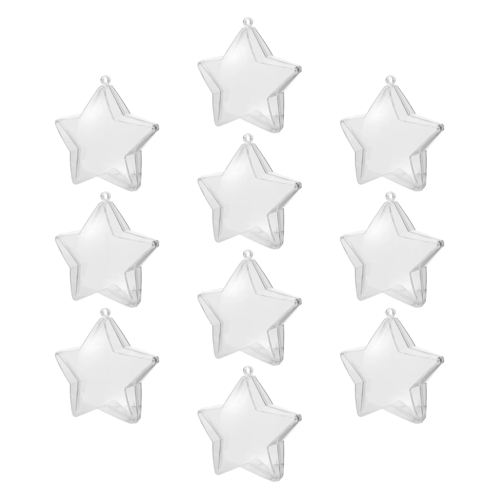 

10pcs Star-Shaped Empty Ornaments Transparent Fillable Plastic Balls For Diy Candy Holder Wedding Party Holiday Decorations