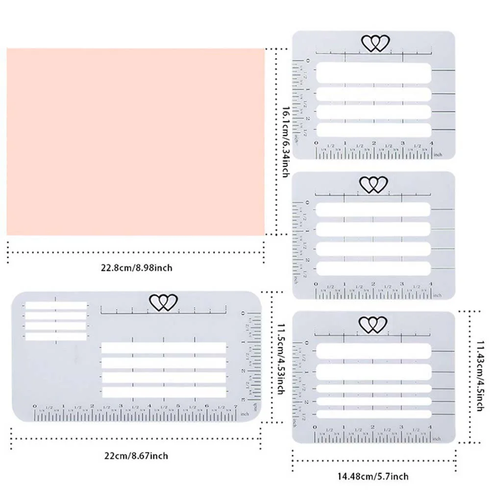 4pcs 4 Style Envelope Addressing Guide Stencil Templates Fits Wide Range for Envelopes Sewing Thank You