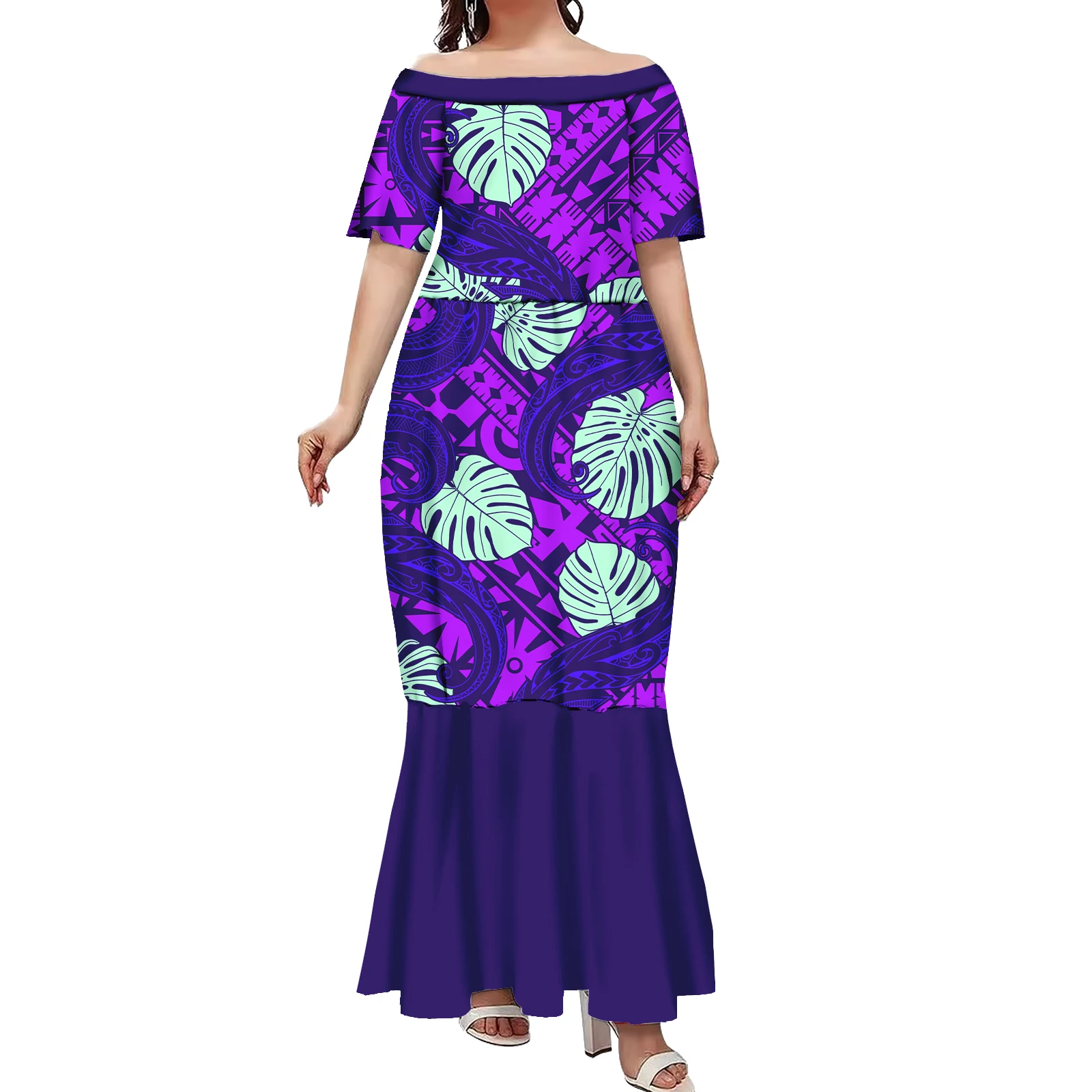 Kunden spezifisches Design Frauen kleidung Samoan Puletasi Polynesie Stil elegantes Party-Urlaubs kleid für weibliche lässige Sommer outfits