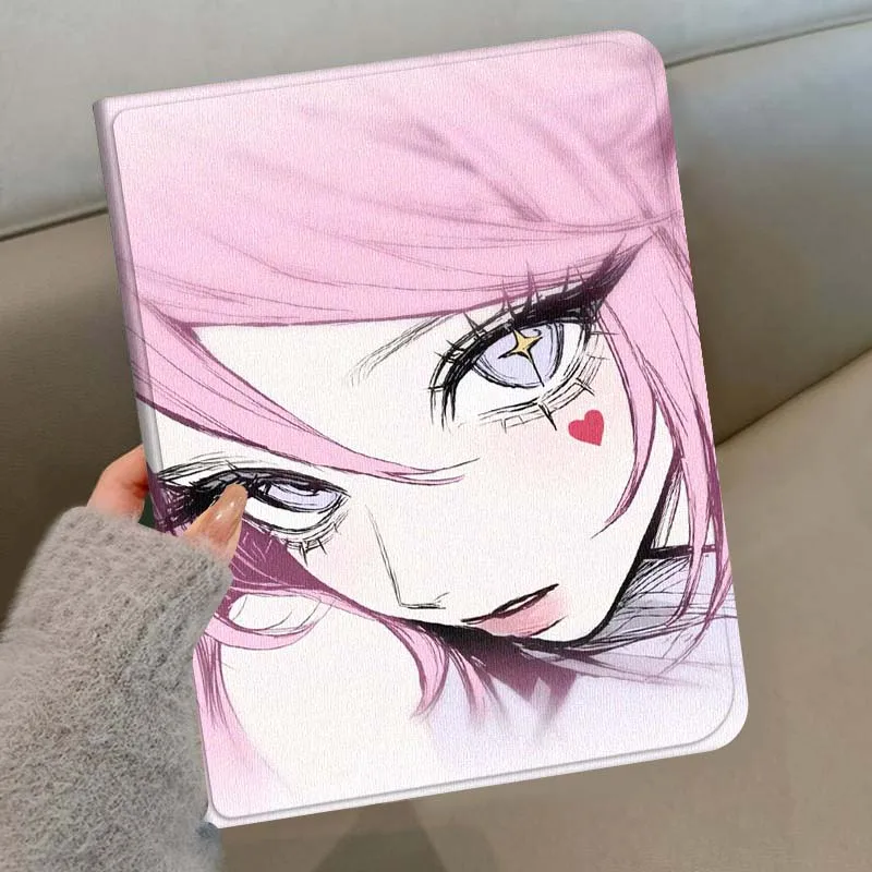 Anime Pink Girl For Samsung Galaxy Tab S11 S10 S9 S8 S7 S6 A9 A8 A11 Lite FE Plus Pen Tray Tablet Case Soft