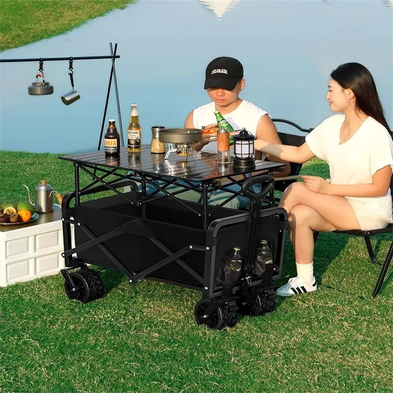 Comodo veicolo da campeggio per esterni con ruote fuoristrada facili e senza sforzo carrello della spesa carrello da pesca per picnic capacità 150 litri
