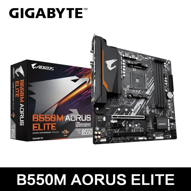 To B550M AORUS ELITE Motherboard Micro-ATX Socket AM4 For Ryzen 5000 4000 3000 Series CPU Dual Channel DDR4 SATA3 M.2