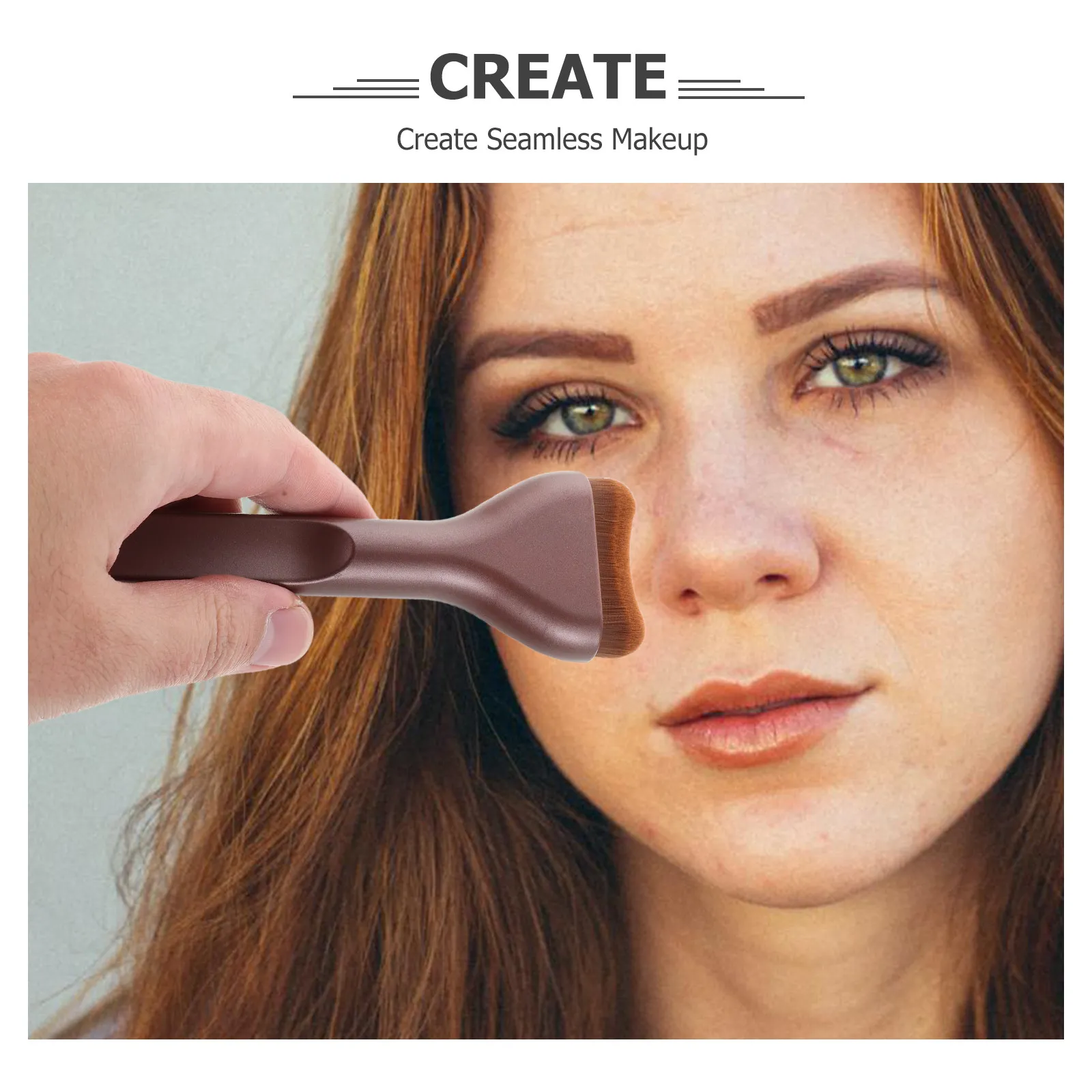 3Pcs Flat Foundation Brush Set Ultra-Thin Contour Makeup Brushes Liquid Powder Applicator Blending Face Makeup
