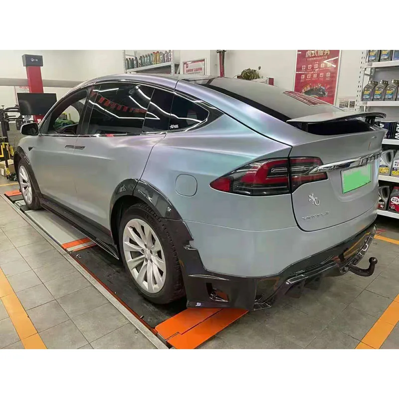 for Tesla model X modified carbon fiber body kit front shovel side skirt rear spoiler spoiler wind knife wheel eyebrow