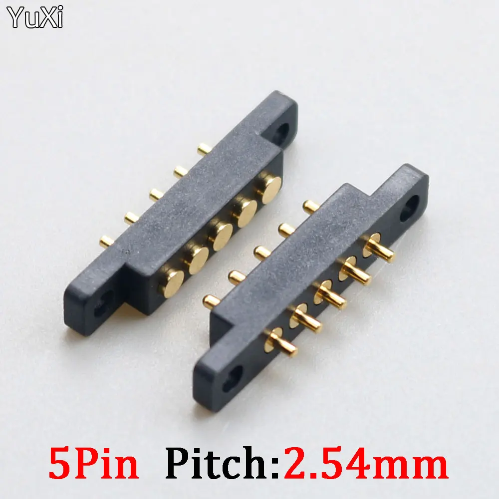 1Pcs Spring loaded pogo pin 5pin Only Male Contact Pad 2.54mm 0.1inch (in) 0.008ft SMT with ear 1.2A custom made RIPZV SMD