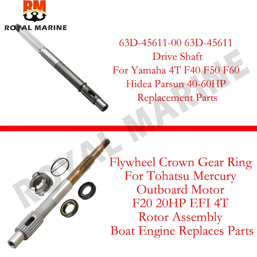 683-45611-00 Propeller Shaft and Kit For Yamaha Outboard 2T 9.9-15HP for Hidea Parsun 2T 9.9-15HP F15-06070001