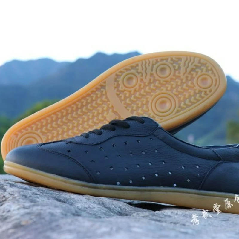 أحذية تدريب فنون الدفاع عن النفس الصيفية للرجال والنساء مصممة من الجلد أحذية تاي تشي للجنسين أحذية كونغفو ذات علامة تجارية فاخرة #6