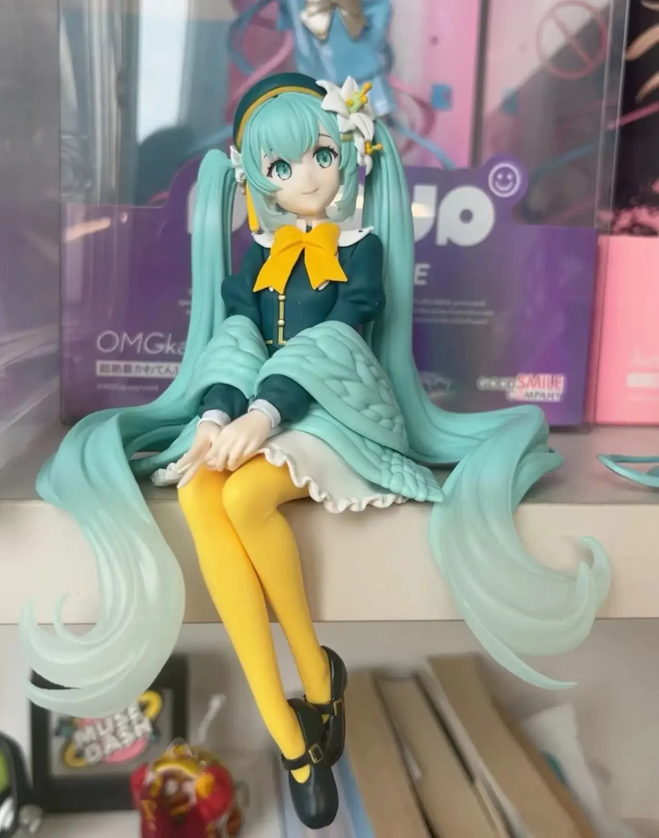 FURYU Hatsune Miku Fairy Anime Action Noodles Stopper figura juguetes para niños y niñas, regalos de cumpleaños para niños, Original