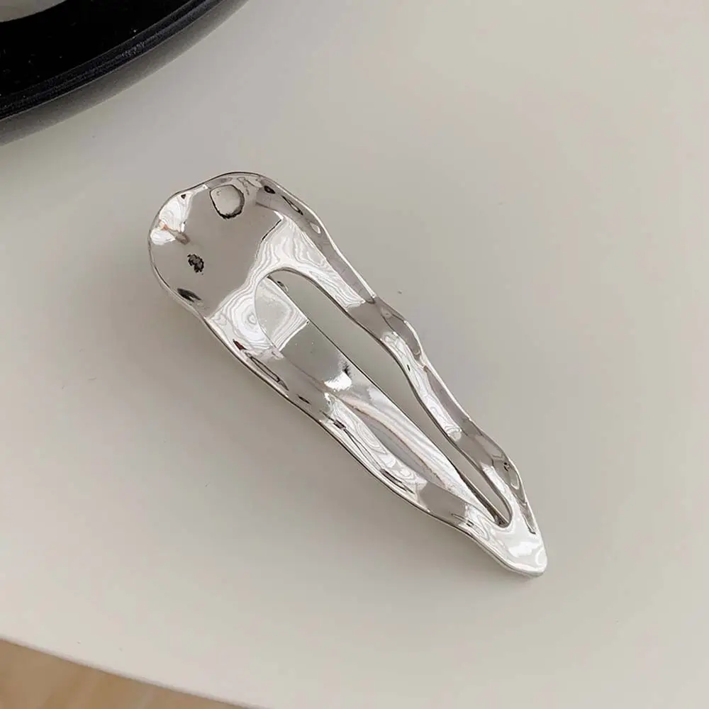 Women Headwear Drop Shaped Bump Irregular Rectangle Metal Hair Pins Side Bangs Hair Clips Fix Fringe Barrette Punk Hair Clips