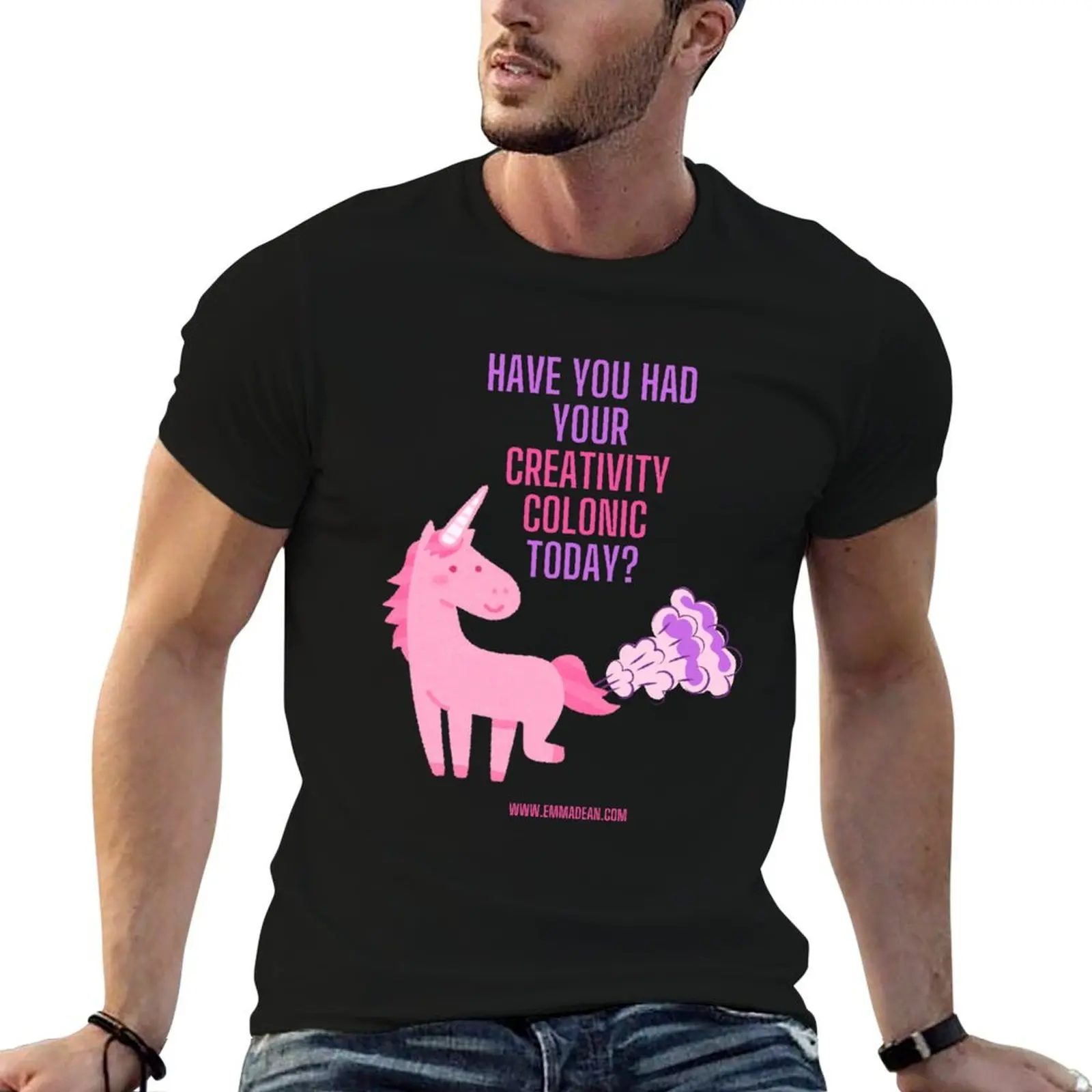 

Creativity Colonic (unicorn) T-Shirt vintage graphic tee customs design your own fruit of the loom mens t shirts