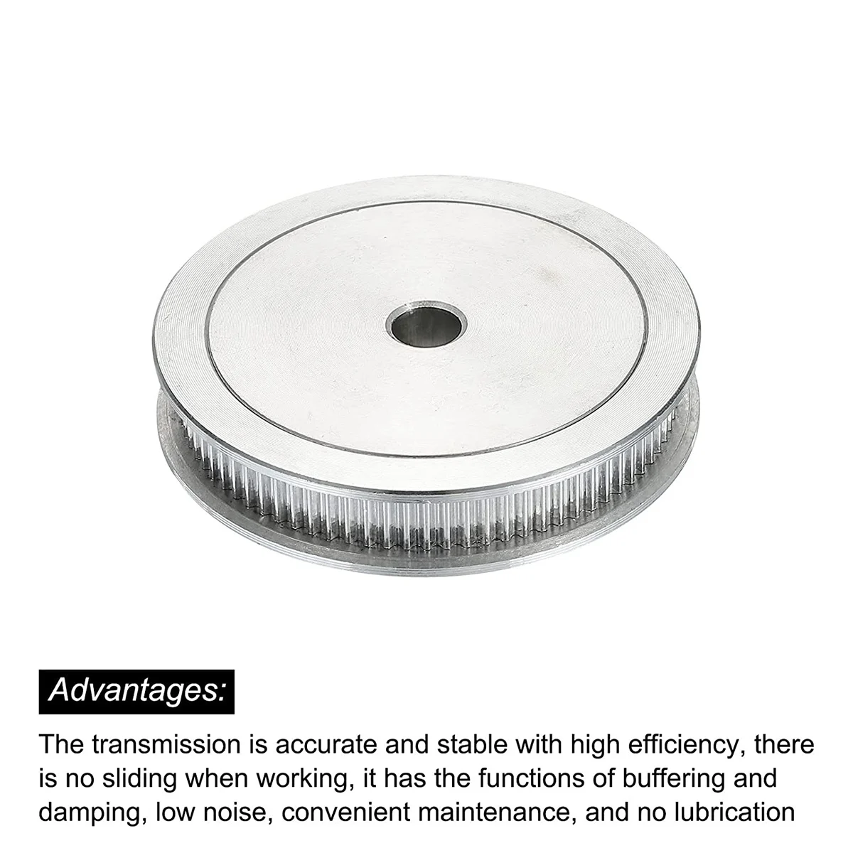 M12K-80 Teeth 8Mm Bore Timing Pulley Timing Pulley Aluminium Synchronous Wheel Silver With M5 Screw For 3D Printer Belt