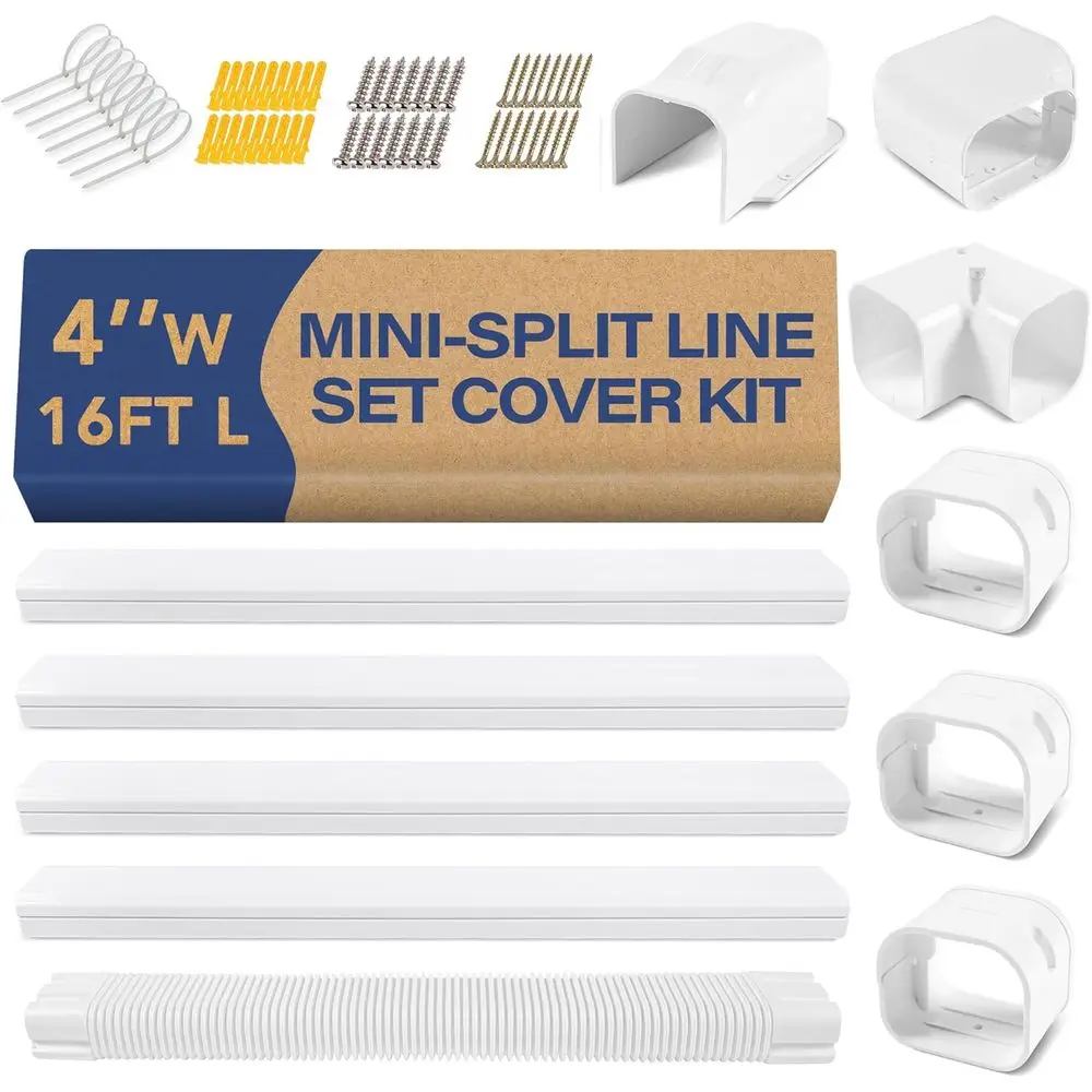 

Universal 4 PVC Line Cover Kit for Mini Splits and Central AC/Heat Pump Systems
