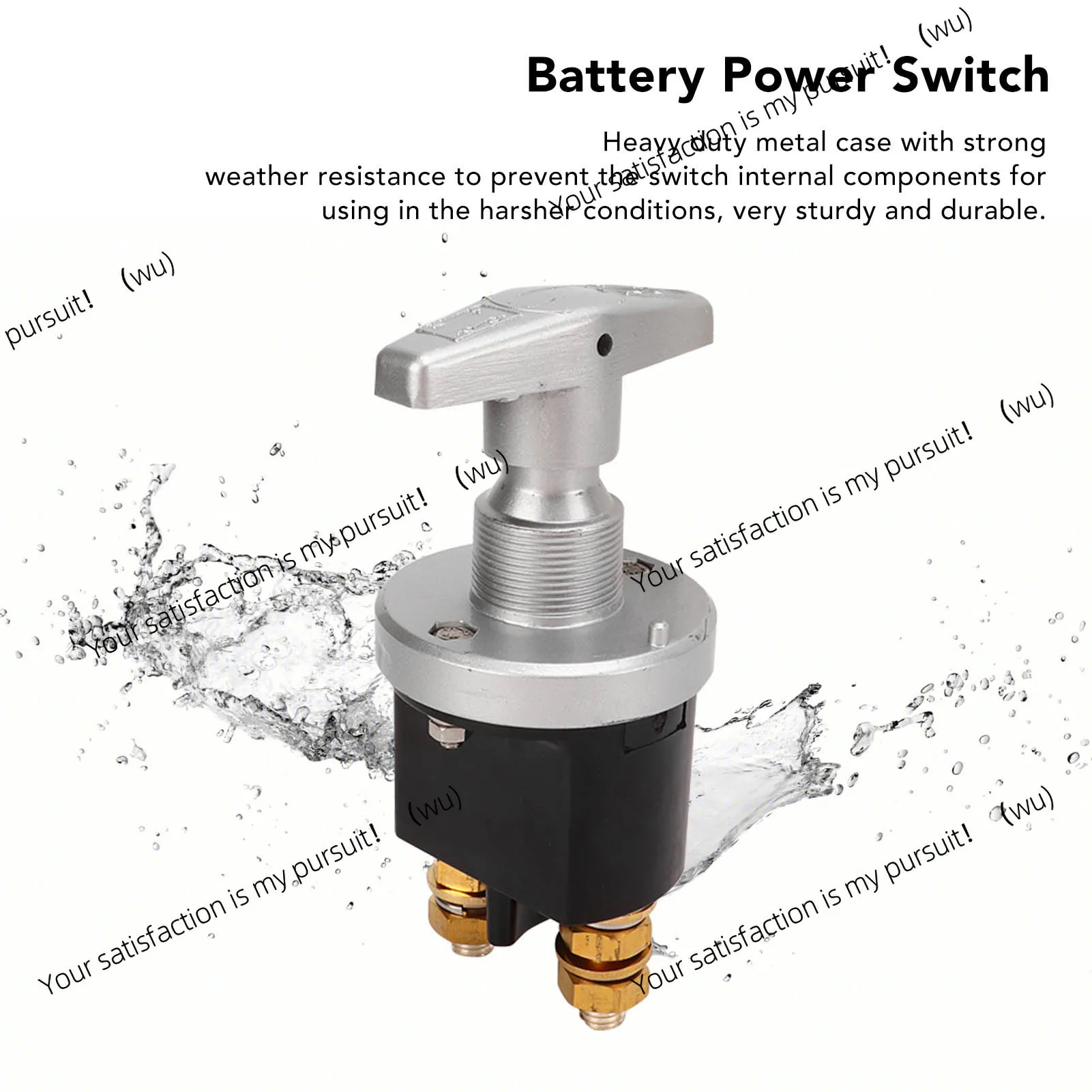 12V 500A battery circuit breaker, waterproof main power cut-off isolator, suitable for automobiles, boats, etc