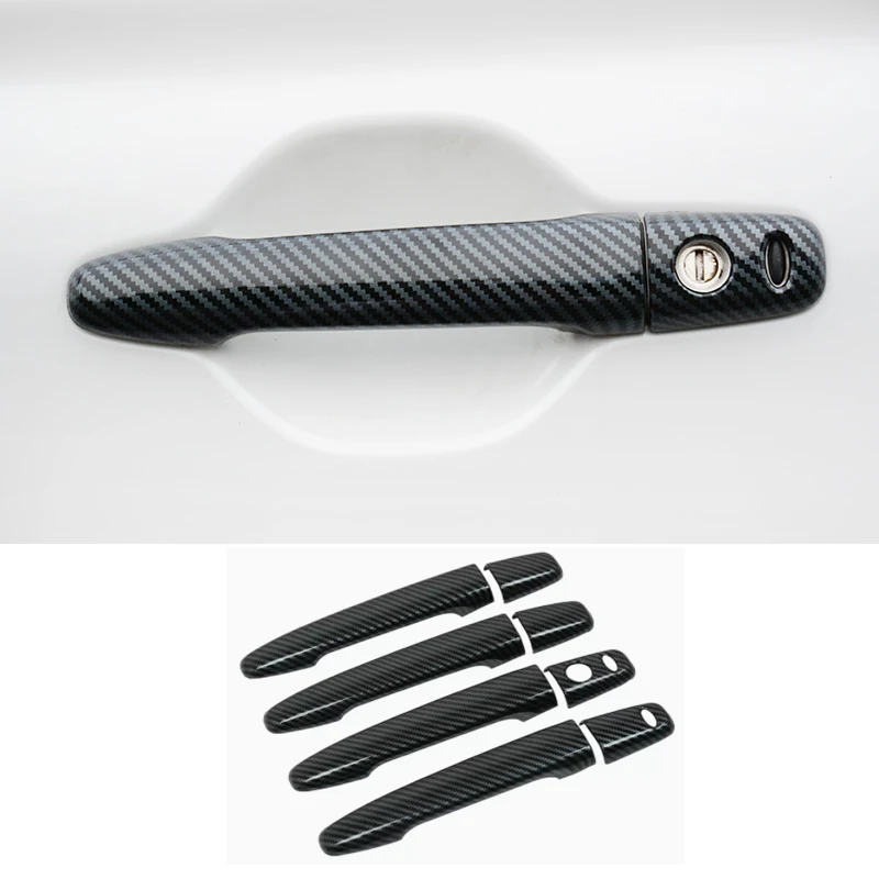 Carbon Fiber Car Door Handle Bowl Protect Cover for Mitsubishi Lancer 2008 2009 2010 2011 2012 2013 2014 2015 2016 Accessories