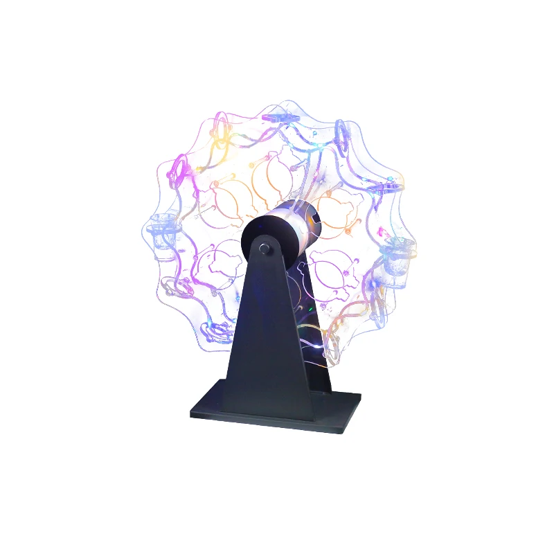 カスタムLED発光観覧車ガラスラック回転式カラーカップホルダー、バーパーティー装飾カクテルパーティー用品