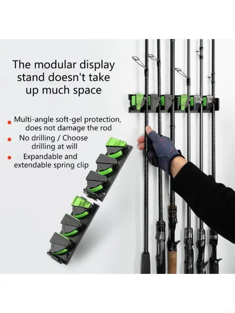   Fishing Rod Rack Mount Brackets with Modular Design For Wall Rod Organization