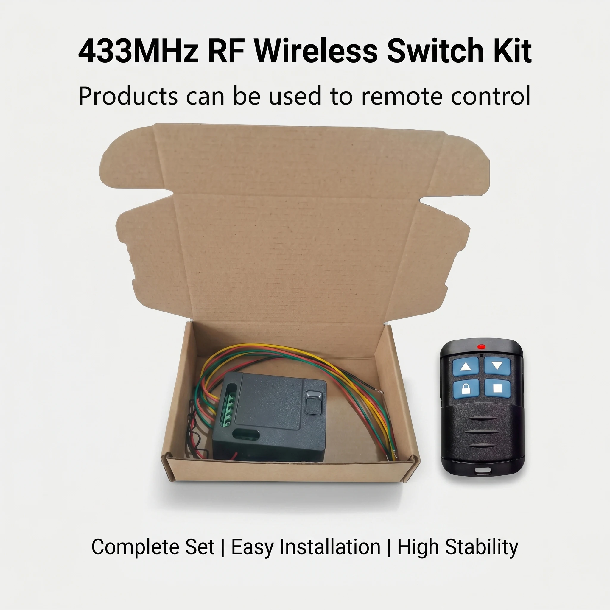 433MHz Rf Wireless Switch AC  2CH Relay Receiver and 2 Button Transmitter Remote Control for Garage LED Home Appliance