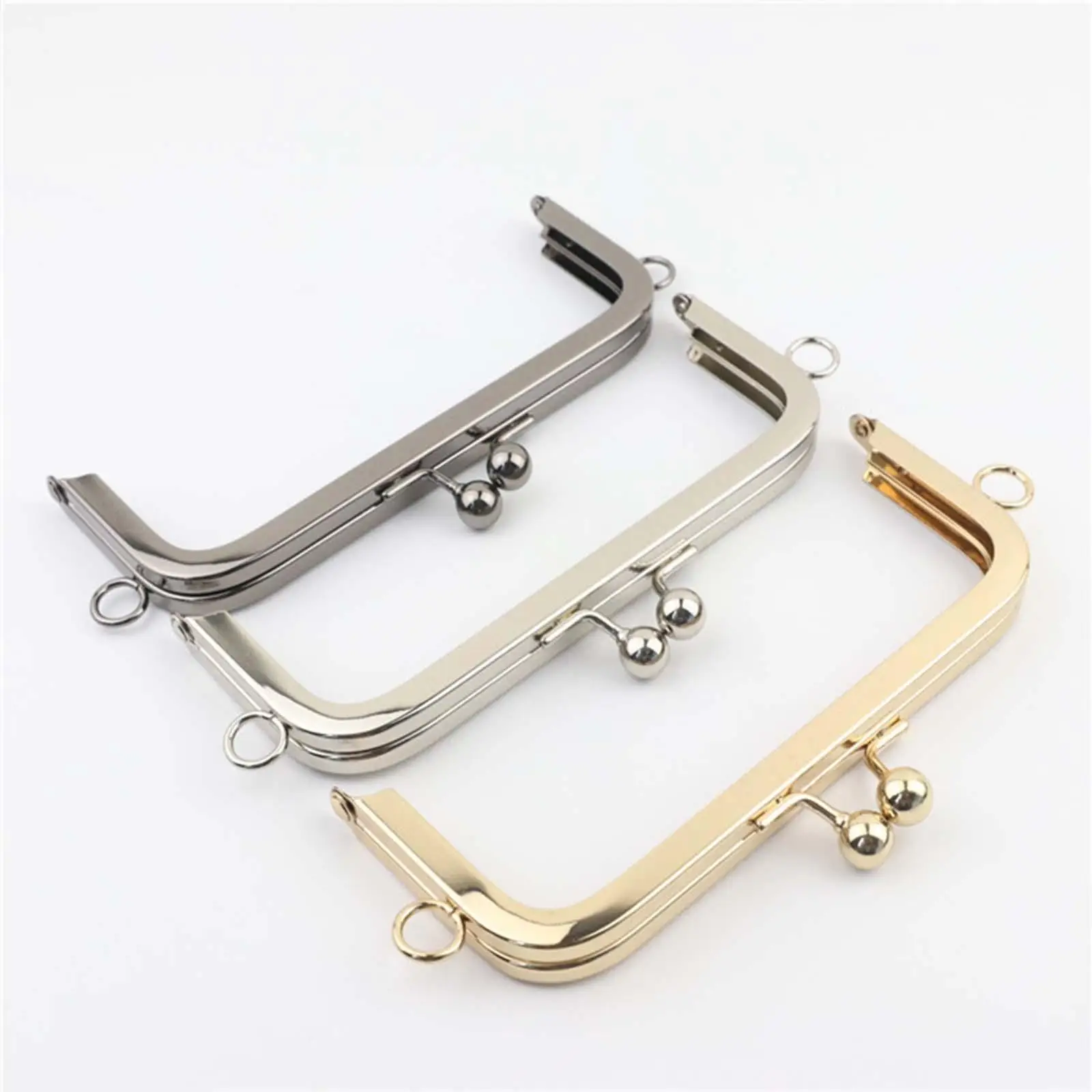 Metal Purse Frame Rectangle Design Hardware Bag Clutch Frame Handle for DIY