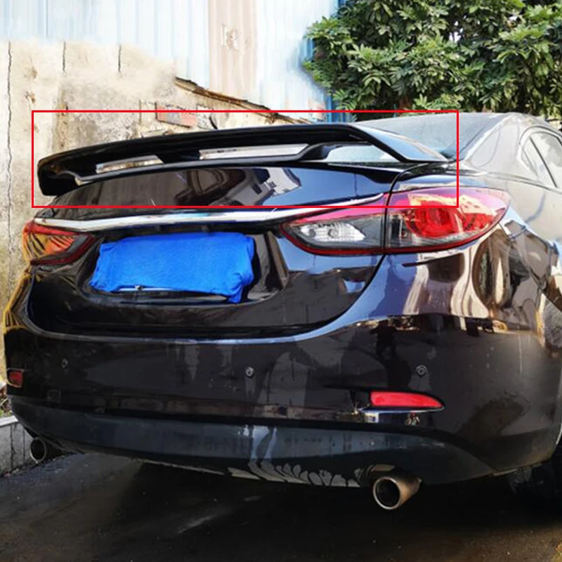 For 3D Rear Wing Spoiler Mazda 6 2014-2018 ABS Material CAR Trunk Double-Deck Rear Lip Decorative Accessories Refit Mazda6 M6