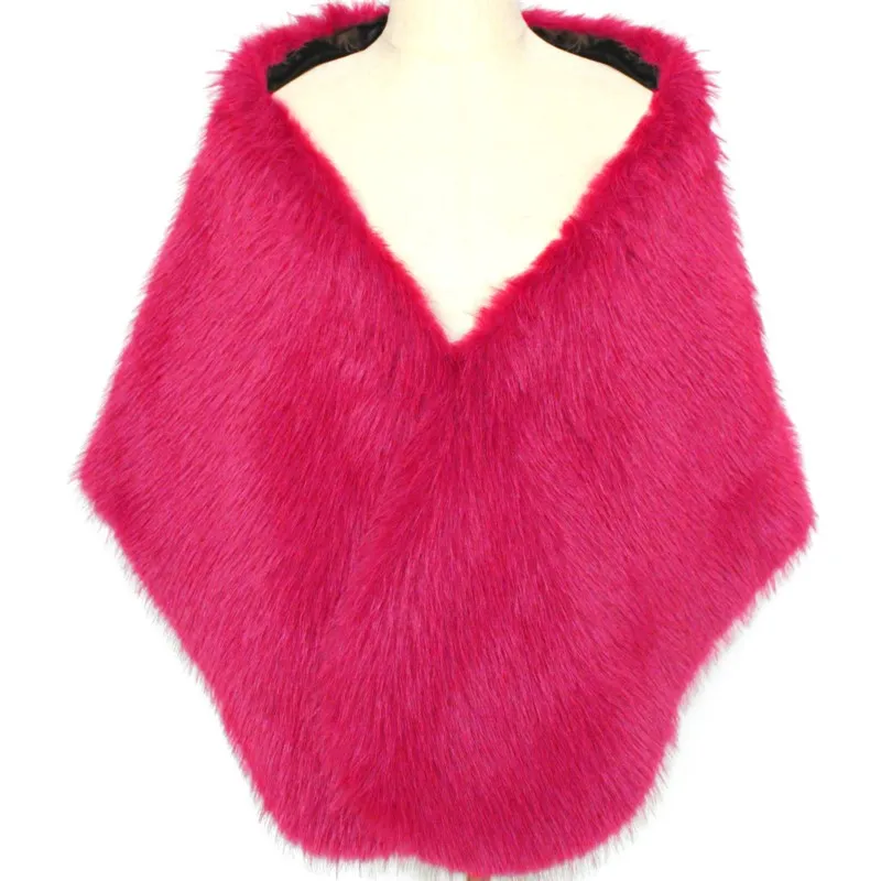 2025, Winter, weiche Schals für Hochzeit, Abendessen, Party, Kunstfuchsfell, übergroßer Schal, Halswärmer, mehrfarbig, veganes Fell, Brautkleid