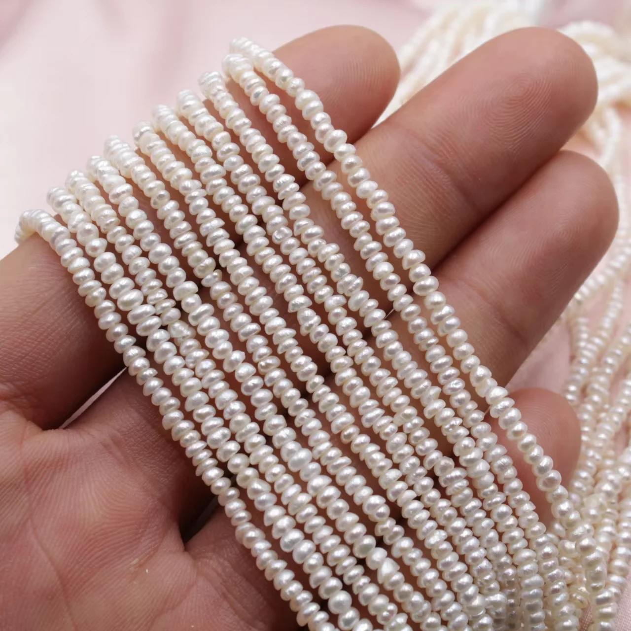 5 strands 2-3mm Natural Freshwater Pearl Beaded High Quality  Loose Beads for Make Jewelry DIY Bracelet Necklace Accessori