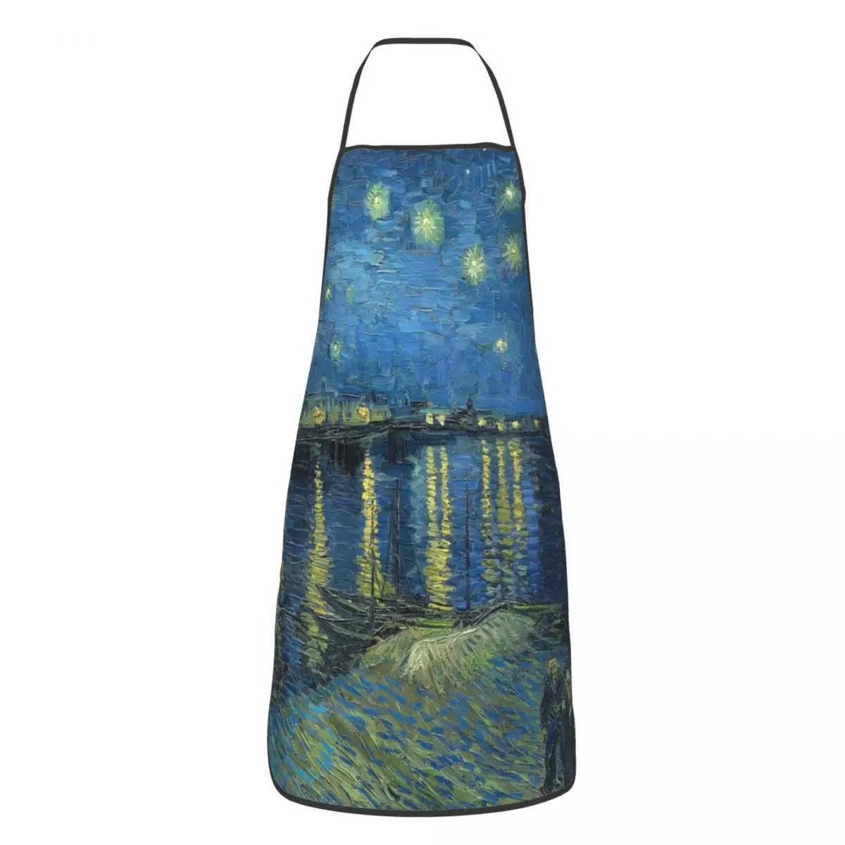 Starry Night Over The Rhone Aprons Women Men Vincent Van Gogh Unisex Kitchen Chef Bib Tablier Cuisine Cooking Baking Painting