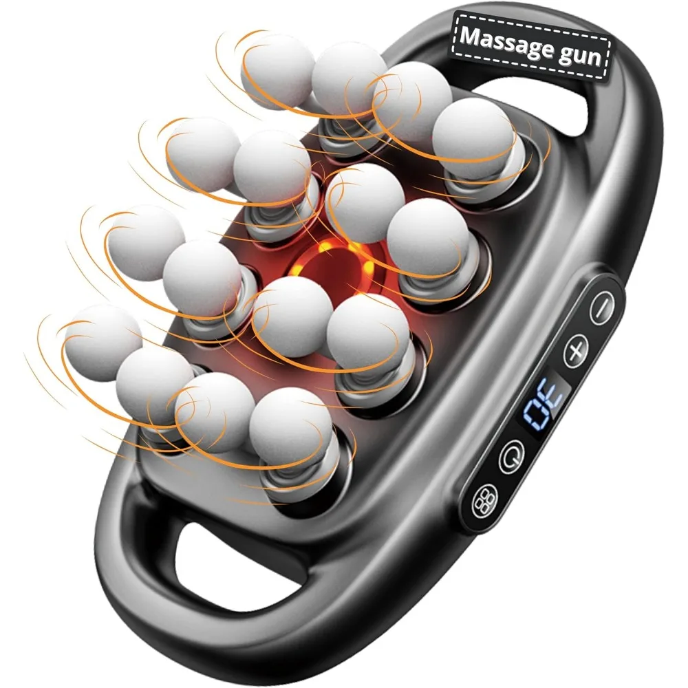

16-Head Massage Gun for Deep Tissue Neck, Shoulder, Back Massager – Handheld Electric Massager for Muscle Recovery – Quiet, Por