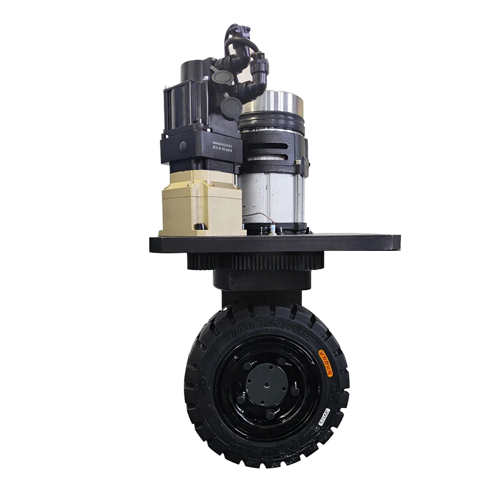 Heavy Capacity AGV Drive Wheel 3.5T Max Load 410mm Durable Rubber 400V Servo Motor Logistic Mobile Robot Vertical Wheel