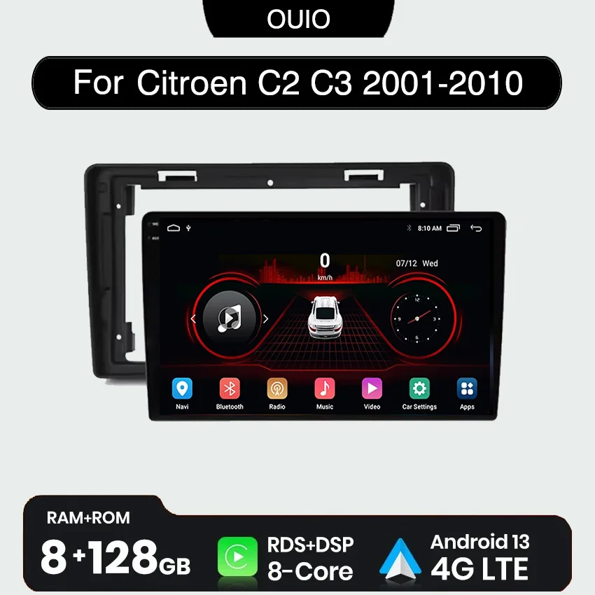 

Android 13 radio navigation For Citroen C2 C3 2001 2002 2003 - 2010 Car stereo Multimedia Video Player carplay Auto GPS Navi