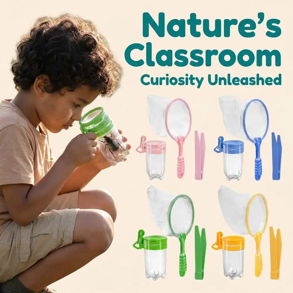 Male Jar Outdoor Adventure Set Tweezers Feeding Box Nature Exploration Tool Clamp Clip Insect Cage Collector