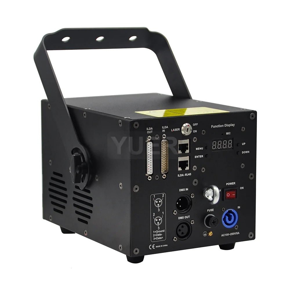 YUER ILDA 6W RGB Laser Light Animation Beam Scanner Stage Laser Projector DJ Disco Bar Club Party Dance Wedding Effect Show