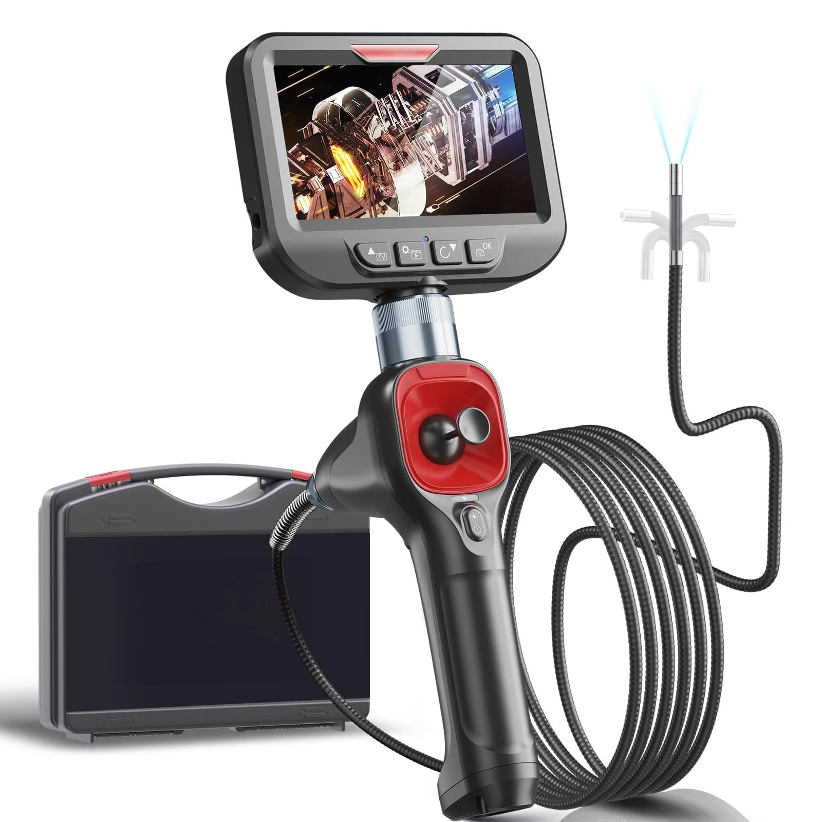 camera de inspecao automotiva 360 joystick articulating borescope led para wall engine mm ways ips 43 01