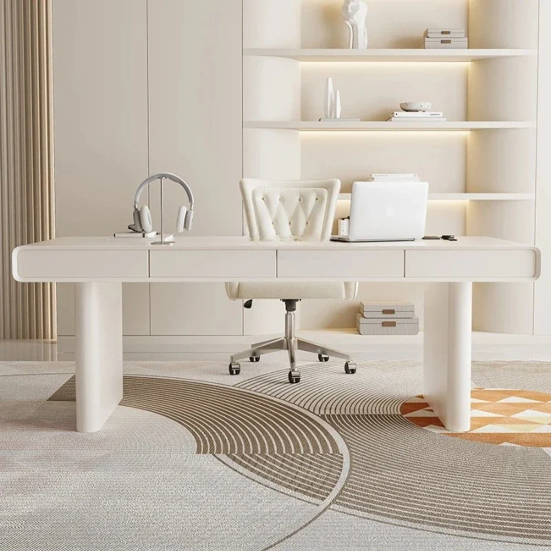 

Кремовый письменный стол в стиле французского модерна для дома, офиса, кассы, косметического салона